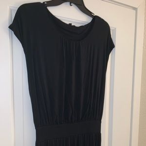 Black Conservative Maxi Dress with back cutout